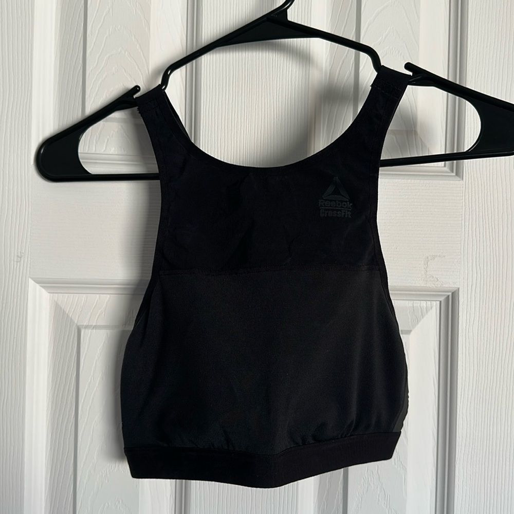 Reebok CrossFit black high neck sports bra